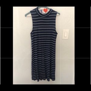 F21 Striped High neck dress - A Line